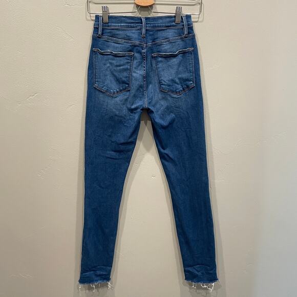 Frame Le High Skinny Jeans in Ambrose Blue - Size: 26 - Picture 2 of 7